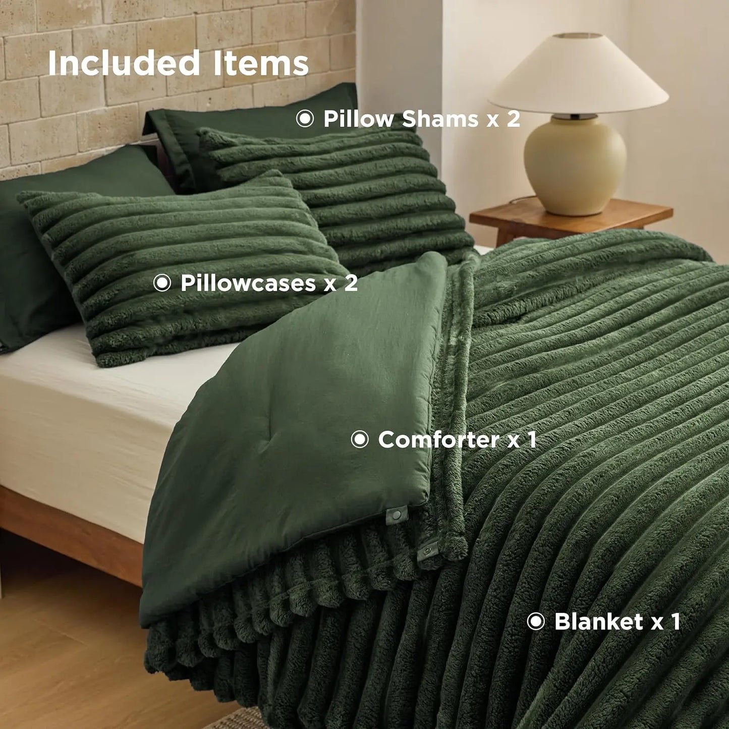 GentleSoft All Season Comforter Set 6-Piece — SnapTech 2-in-1 with Detachable Fluffy Blanket, Year Round Bedding