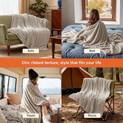 Super Soft Corduroy Baby Blanket – Warm Lightweight Throw for Couch, Bed & Nursery, Perfect Seasonal Gift