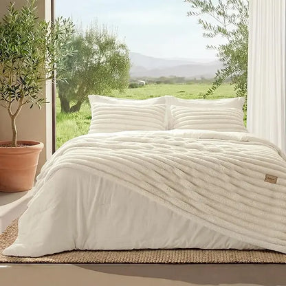 GentleSoft All Season Comforter Set 6-Piece — SnapTech 2-in-1 with Detachable Fluffy Blanket, Year Round Bedding