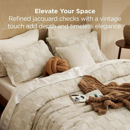 Bohemian Quilted Comforter Set 3-Piece — Soft Breathable Bedding with 2 Pillow Shams, Lightweight Boho Quilt
