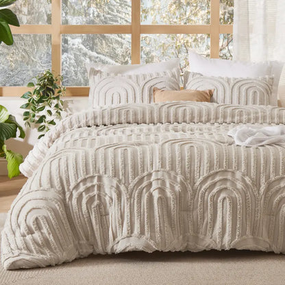 🌟 Bohemian Arch Quilt Bed Set — 3-Piece Ultra-Soft Coverlet with 2 Shams, Boho Chic Lightweight Bedding for All Seasons