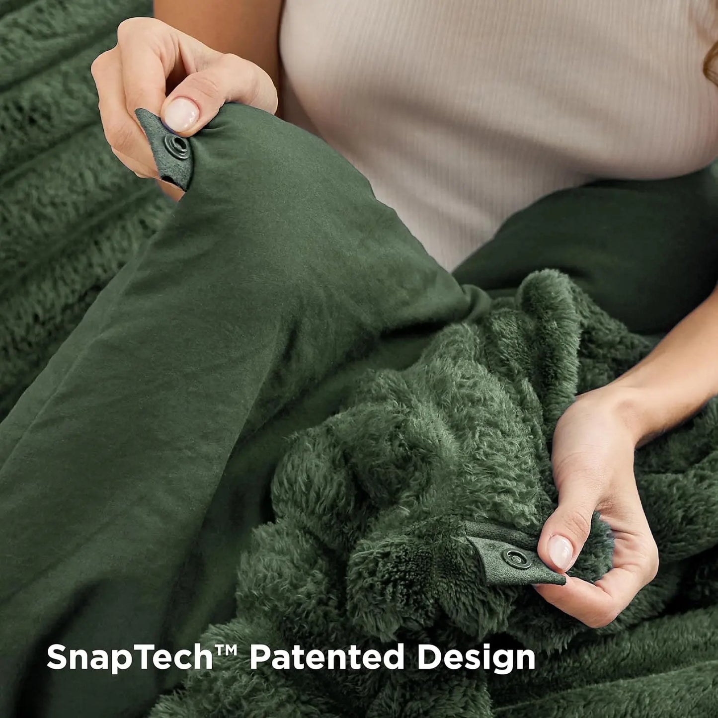 GentleSoft All Season Comforter Set 6-Piece — SnapTech 2-in-1 with Detachable Fluffy Blanket, Year Round Bedding