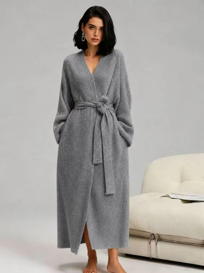Soft Cozy Fleece Robe for Women — Double-Sided Thickened Long Plush Flannel Loungewear, Warm Fall Winter Pajama Gift