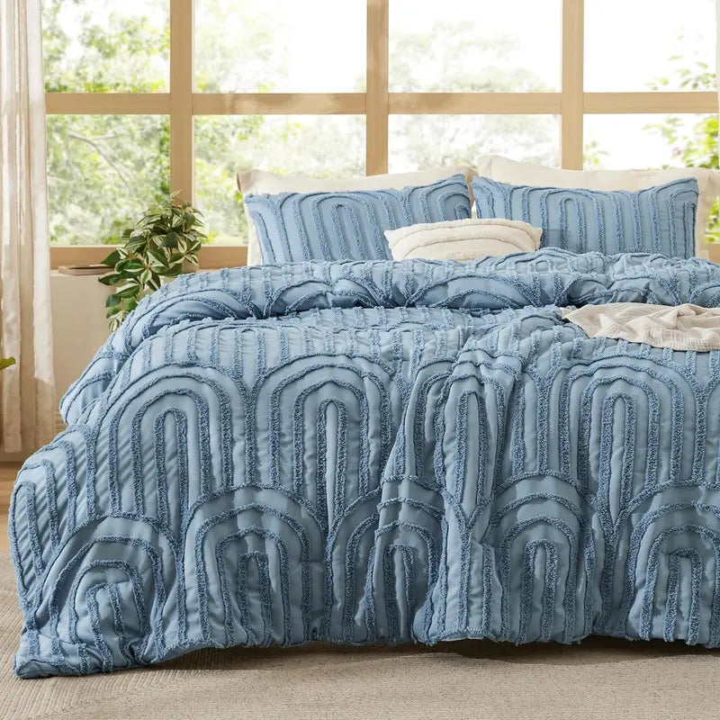 🌟 Bohemian Arch Quilt Bed Set — 3-Piece Ultra-Soft Coverlet with 2 Shams, Boho Chic Lightweight Bedding for All Seasons