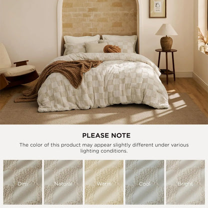 Bohemian Quilted Comforter Set 3-Piece — Soft Breathable Bedding with 2 Pillow Shams, Lightweight Boho Quilt