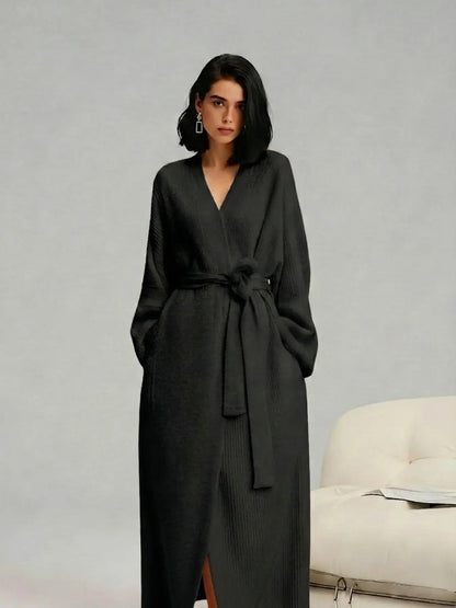 Soft Cozy Fleece Robe for Women — Double-Sided Thickened Long Plush Flannel Loungewear, Warm Fall Winter Pajama Gift