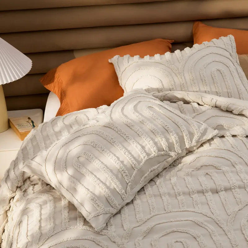 🌟 Bohemian Arch Quilt Bed Set — 3-Piece Ultra-Soft Coverlet with 2 Shams, Boho Chic Lightweight Bedding for All Seasons