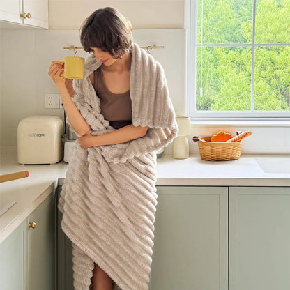 Super Soft Corduroy Baby Blanket – Warm Lightweight Throw for Couch, Bed & Nursery, Perfect Seasonal Gift